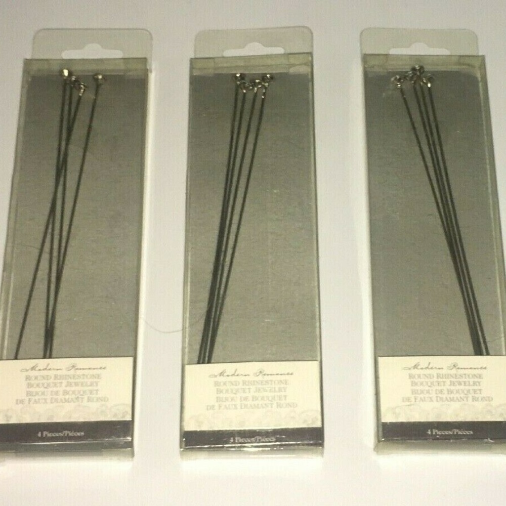 3 Pk Wedding Bouquet Jewelry Hair Pin